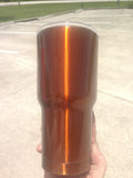 Custom 30oz Stainless Steel Tumbler POWDER COATED - TRANSPARENT COPPER